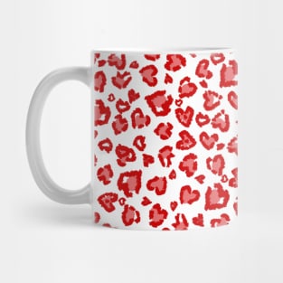 Valentine Leopard Pattern in Red and White Mug